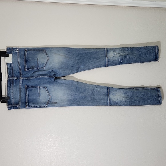 KDNK Ripped Skinny Ankle Zipper Jeans Unisex Sz 32 - Picture 10 of 17